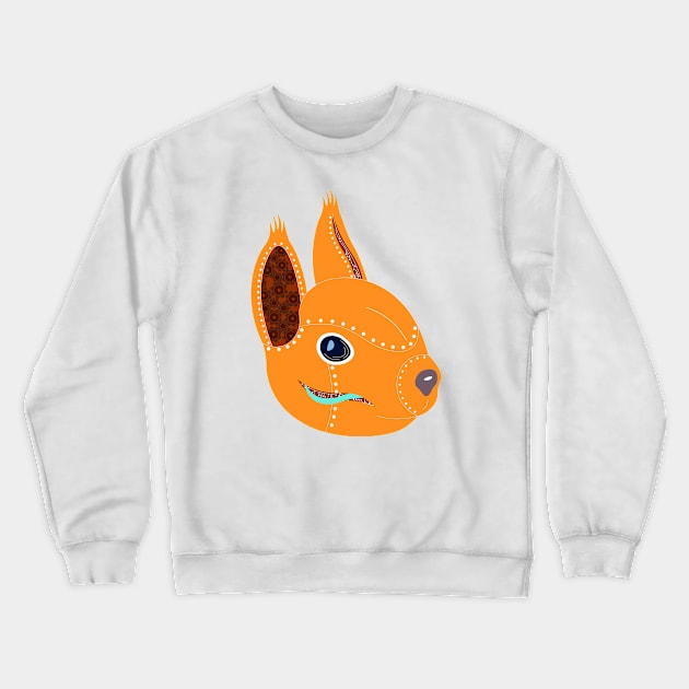 Orange robo squirrel Crewneck Sweatshirt by kanopa